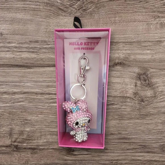 Hello Kitty NIB Pink and Silver Bag Charm/Keychain - Picture 3 of 5